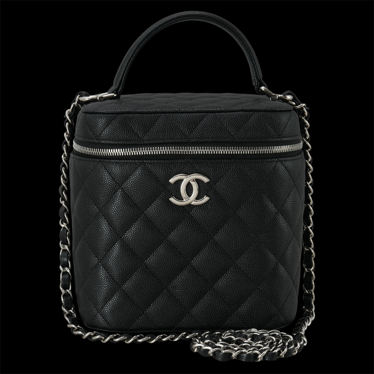 CHANEL(USED)샤넬 AS2362 캐비어 탑핸들 베니티