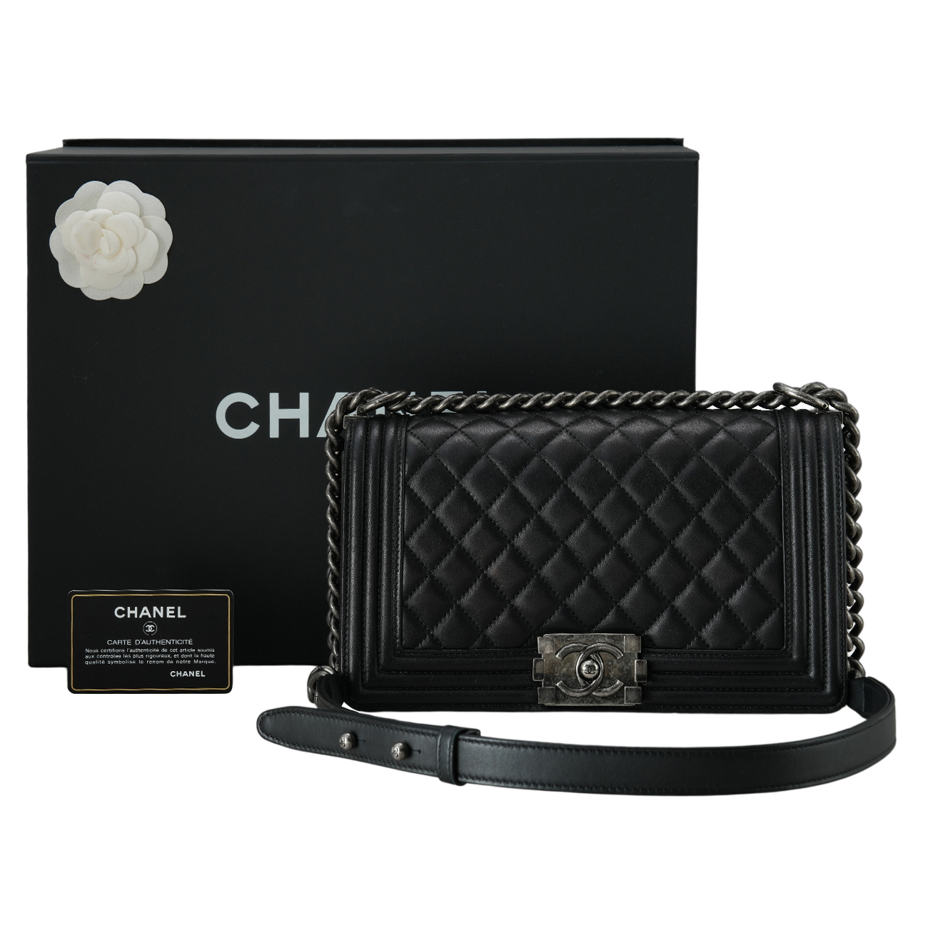 CHANEL(USED)샤넬 보이샤넬 램스킨 미듐 플랩백