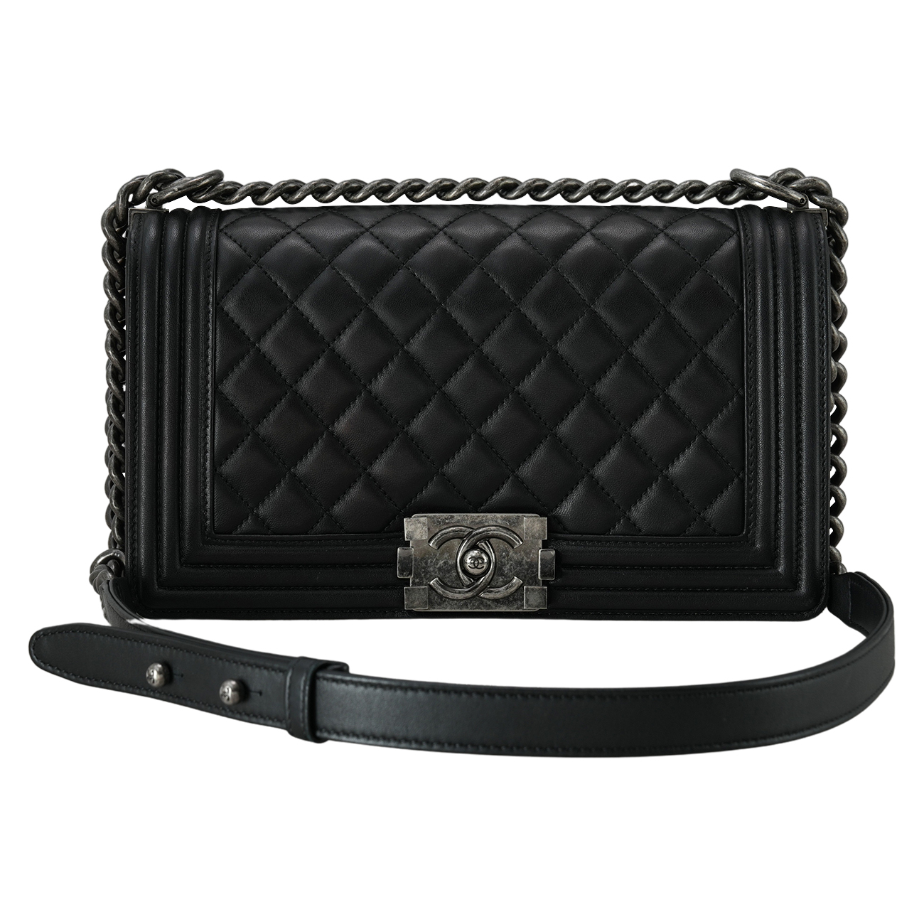 CHANEL(USED)샤넬 보이샤넬 램스킨 미듐 플랩백