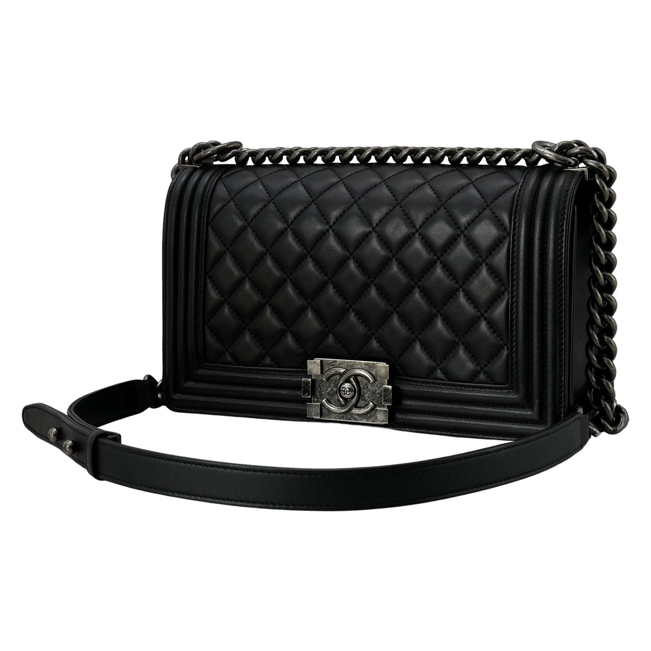CHANEL(USED)샤넬 보이샤넬 램스킨 미듐 플랩백