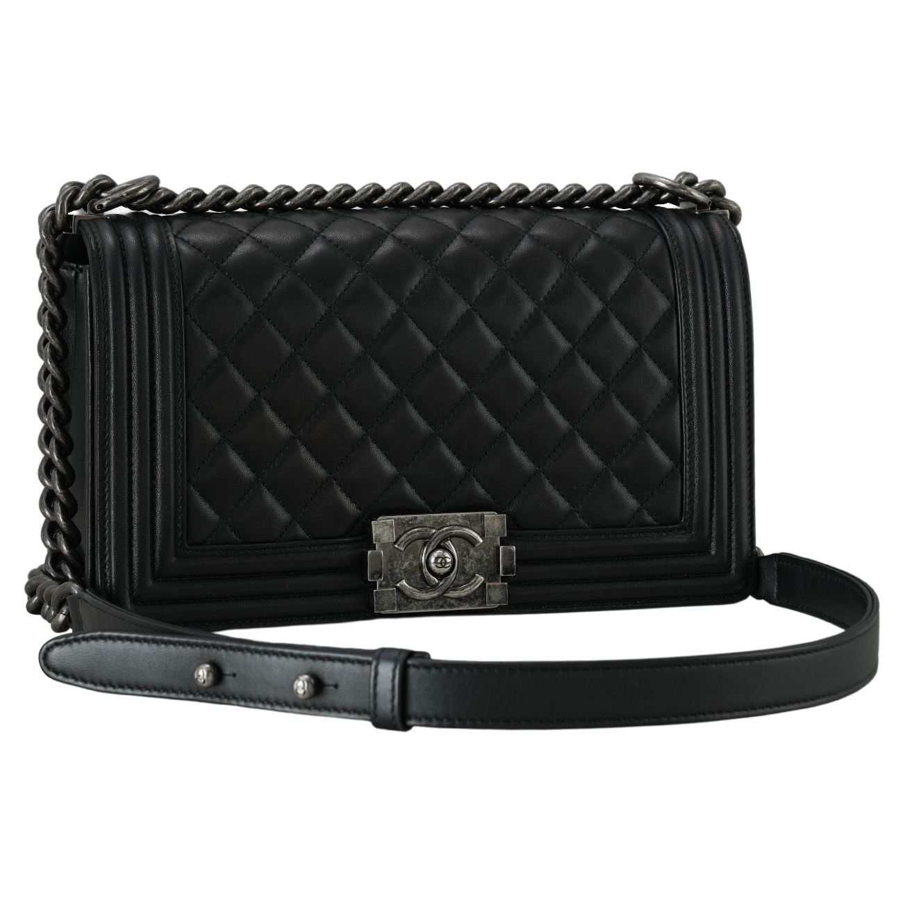 CHANEL(USED)샤넬 보이샤넬 램스킨 미듐 플랩백