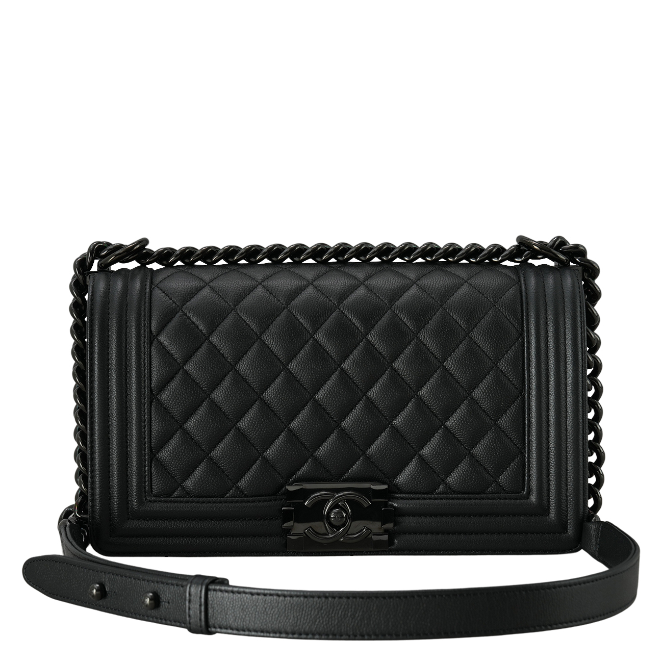 CHANEL(USED)샤넬 보이샤넬 캐비어 미듐 블랙