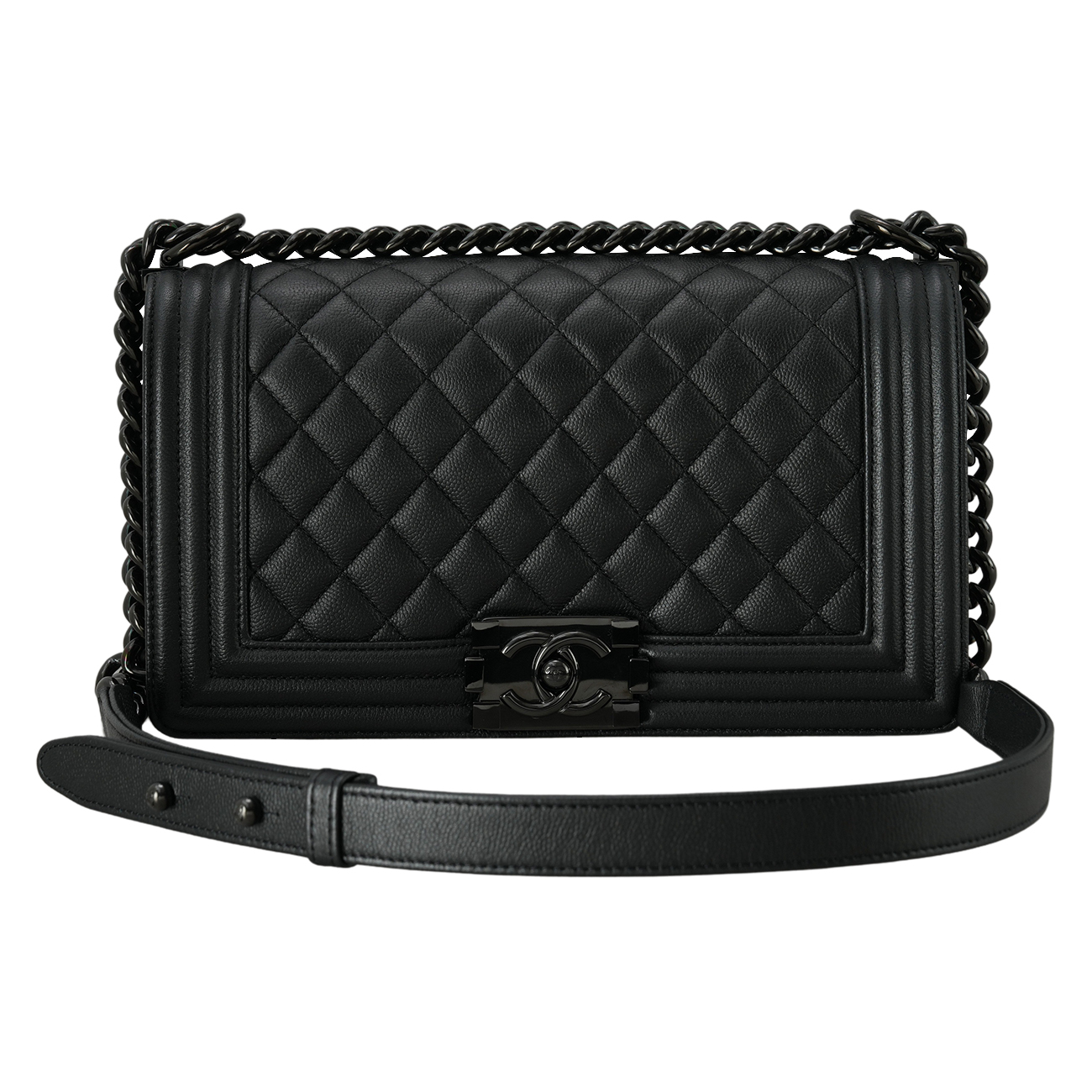 CHANEL(USED)샤넬 보이샤넬 캐비어 미듐 블랙