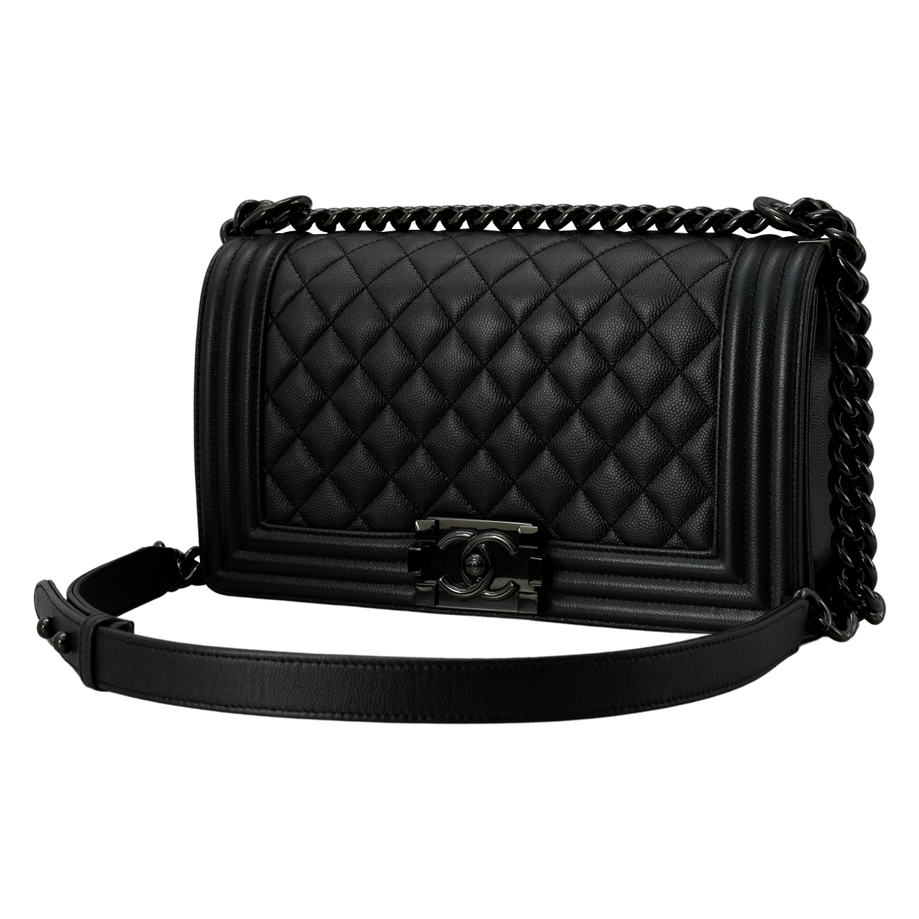 CHANEL(USED)샤넬 보이샤넬 캐비어 미듐 블랙