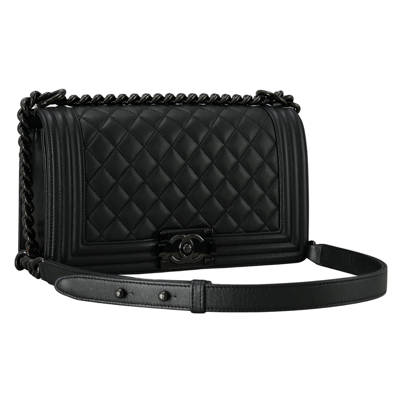 CHANEL(USED)샤넬 보이샤넬 캐비어 미듐 블랙