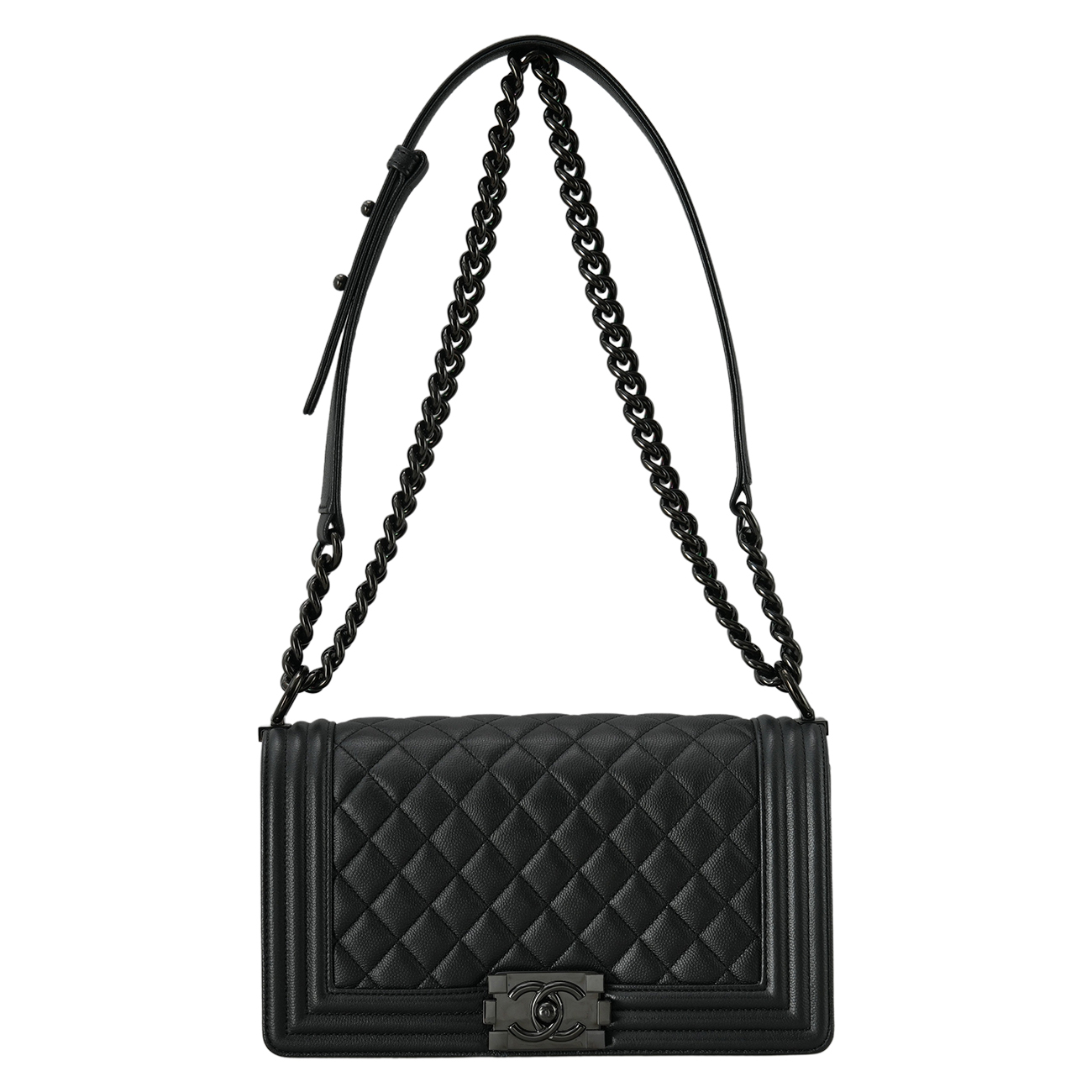 CHANEL(USED)샤넬 보이샤넬 캐비어 미듐 블랙