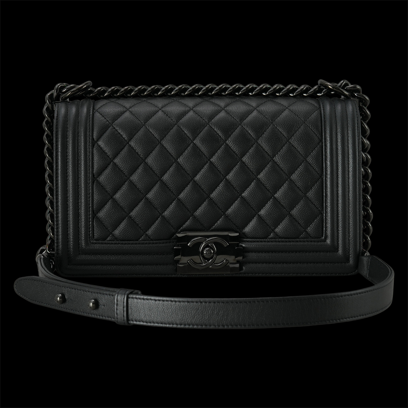 CHANEL(USED)샤넬 보이샤넬 캐비어 미듐 블랙