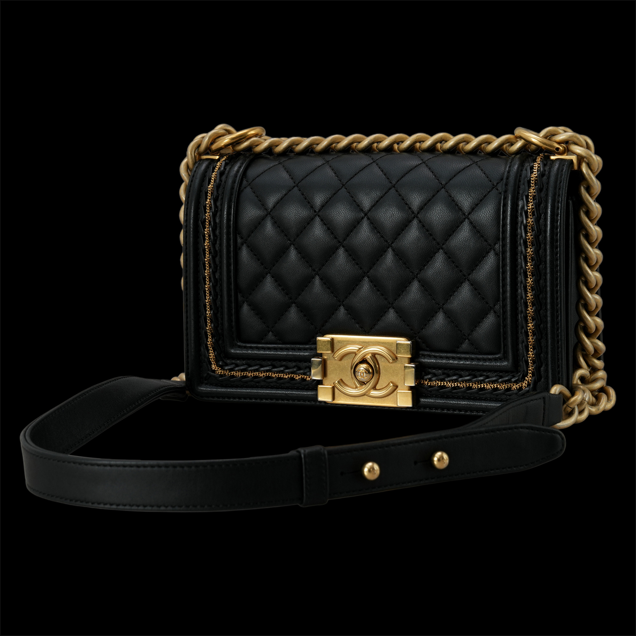 CHANEL(USED)샤넬 시즌 보이샤넬 램스킨 미니