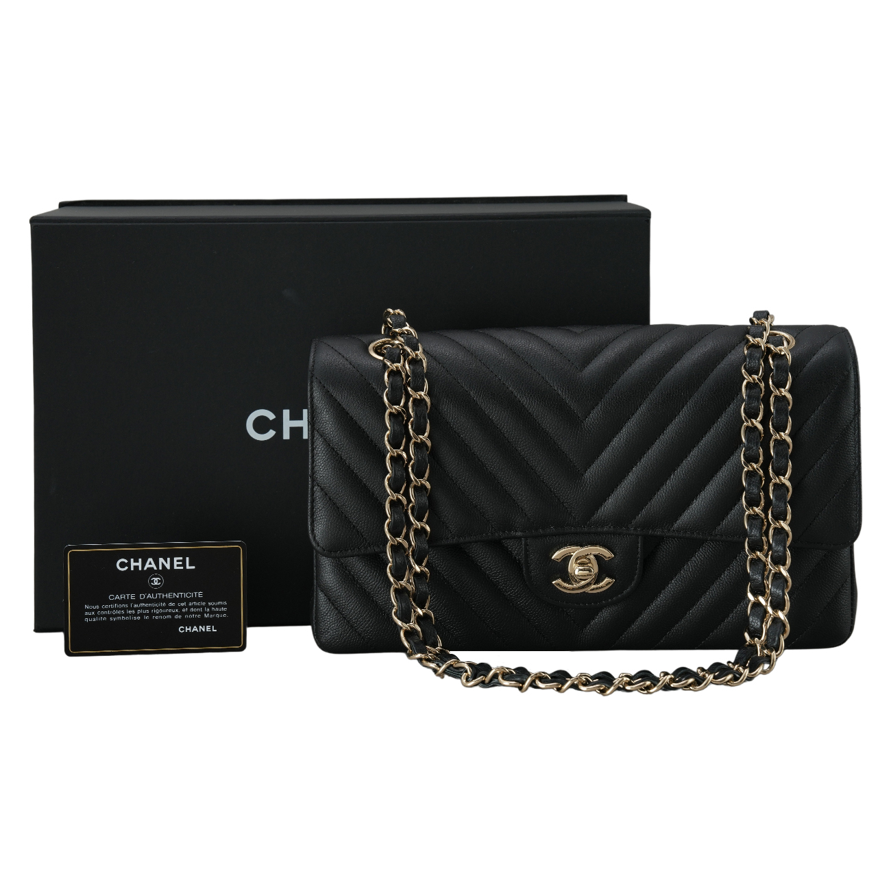 CHANEL(USED)샤넬 A01112 클래식 쉐브론 미듐