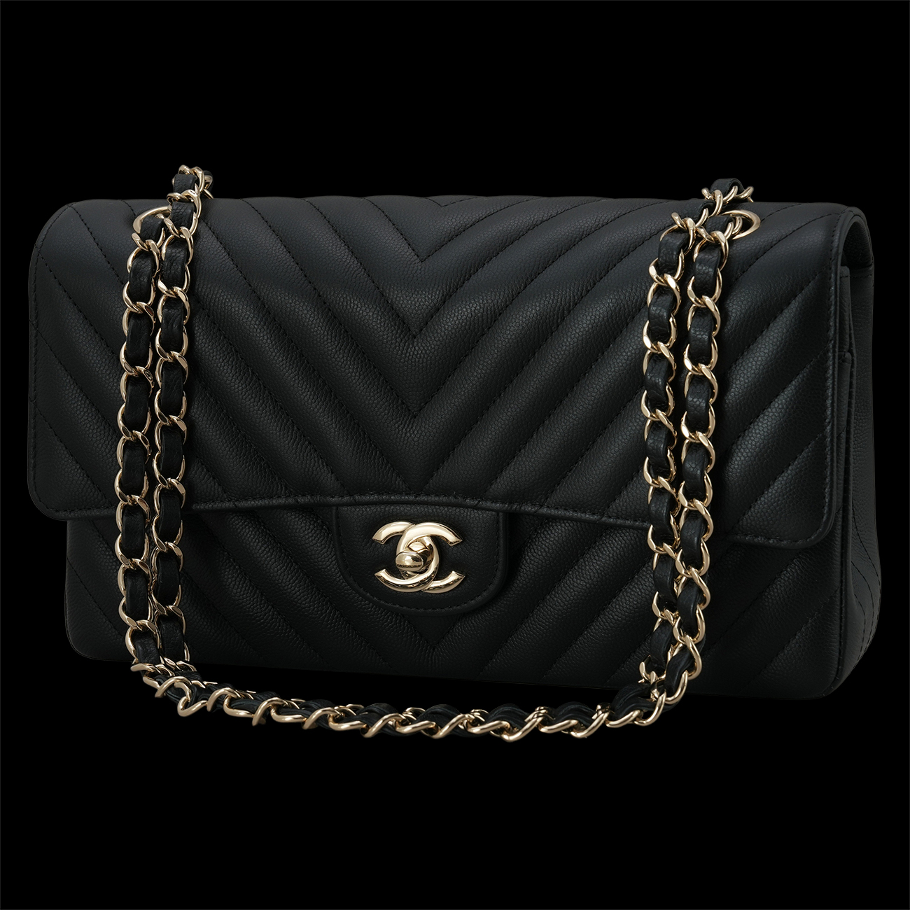 CHANEL(USED)샤넬 A01112 클래식 쉐브론 미듐