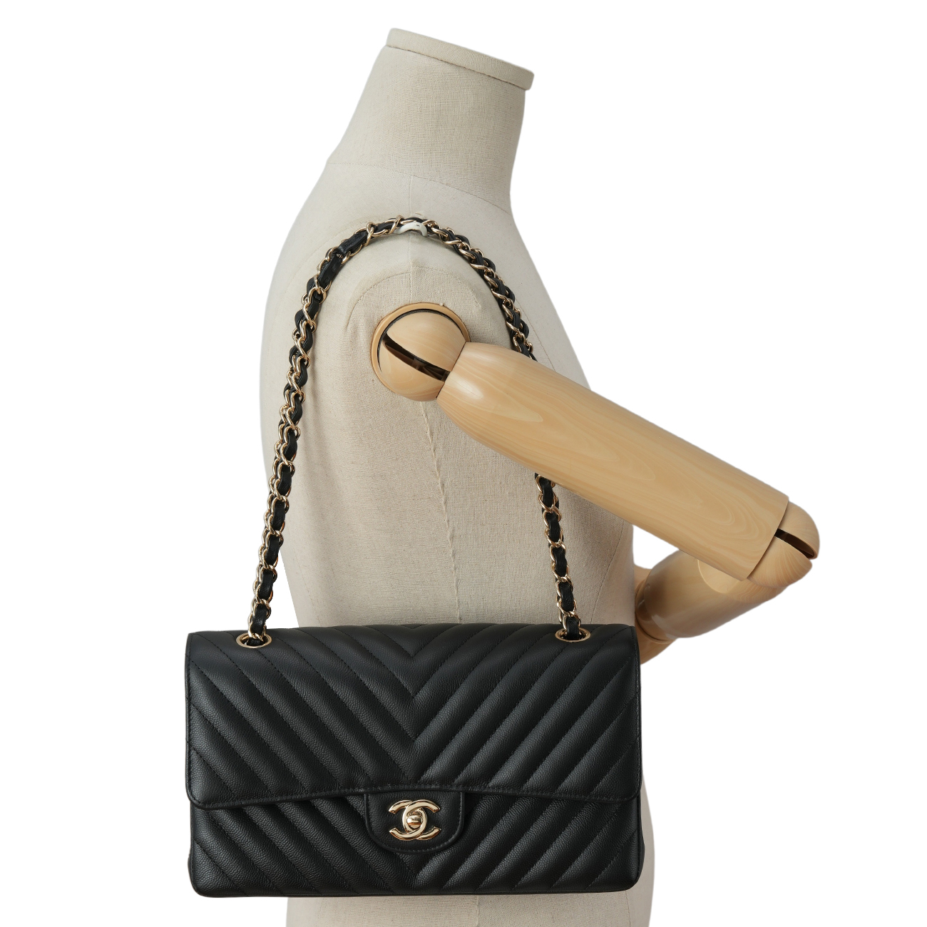 CHANEL(USED)샤넬 A01112 클래식 쉐브론 미듐
