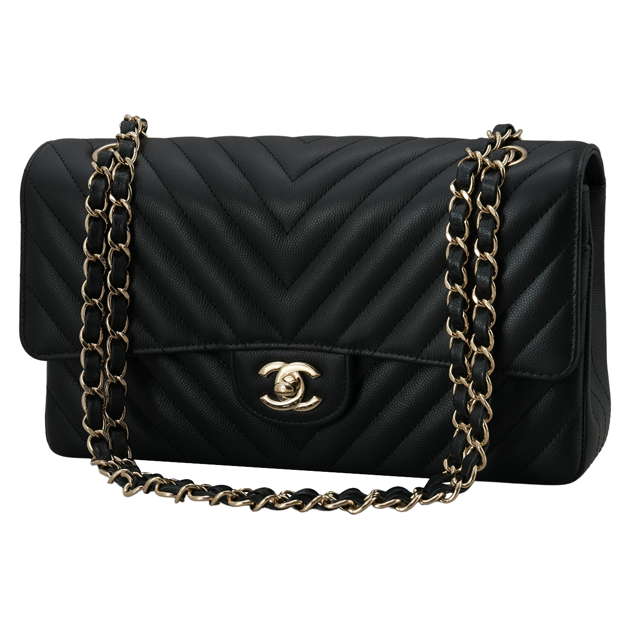 CHANEL(USED)샤넬 A01112 클래식 쉐브론 미듐