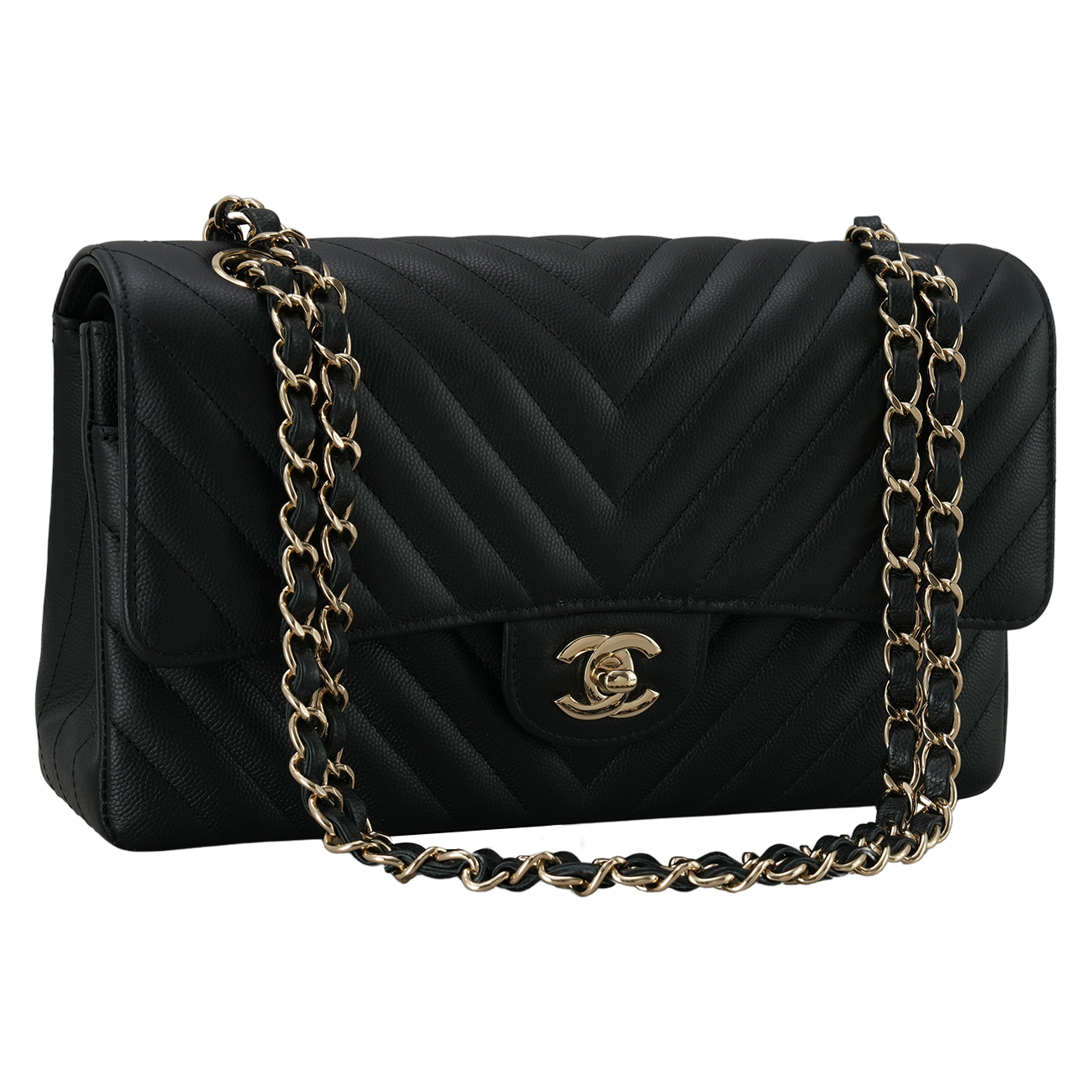 CHANEL(USED)샤넬 A01112 클래식 쉐브론 미듐