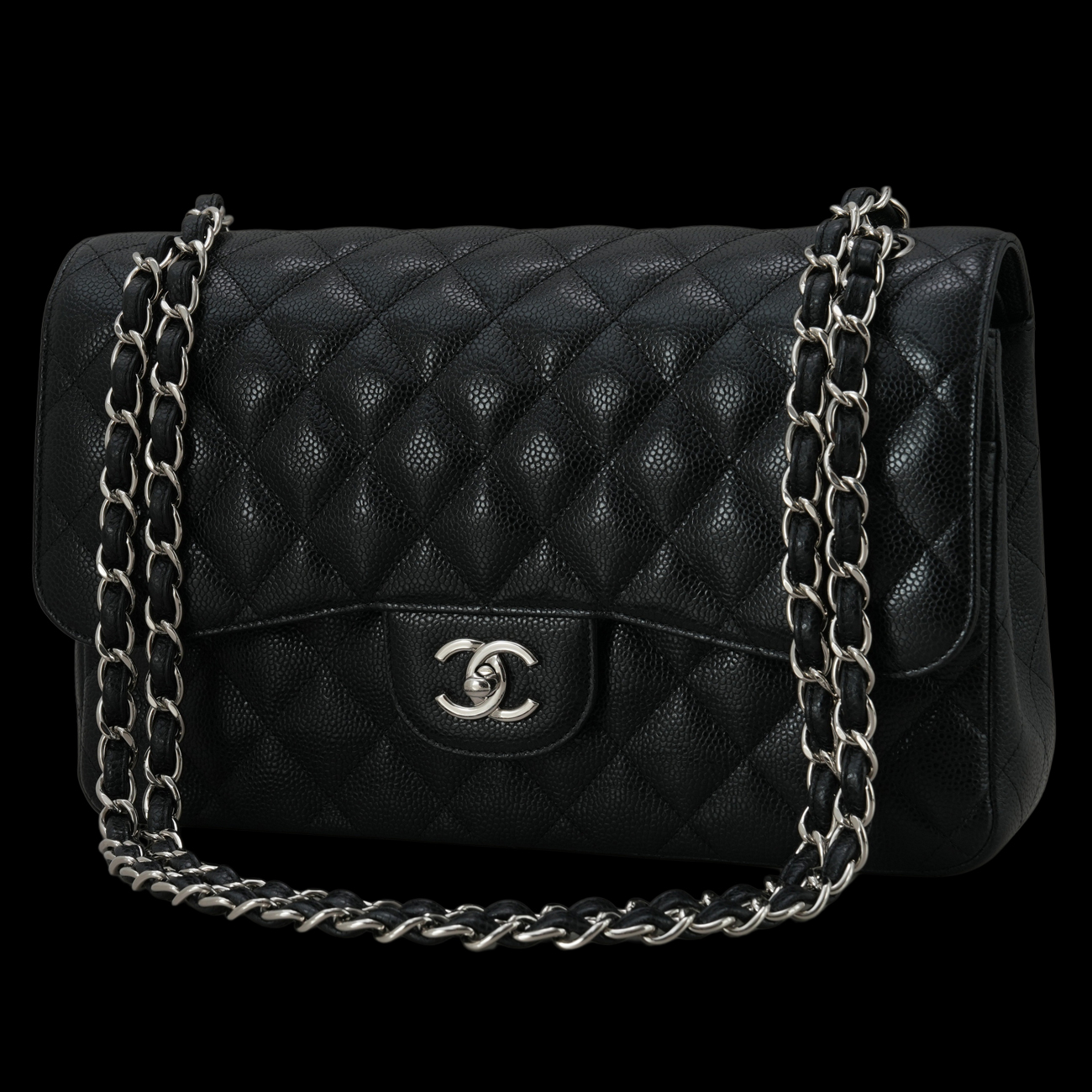 CHANEL(USED)샤넬 A58600 캐비어 클래식 라지 플랩백