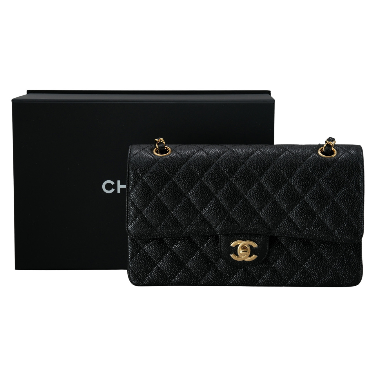 CHANEL(USED)샤넬 A01112 캐비어 클래식 미듐 플랩백