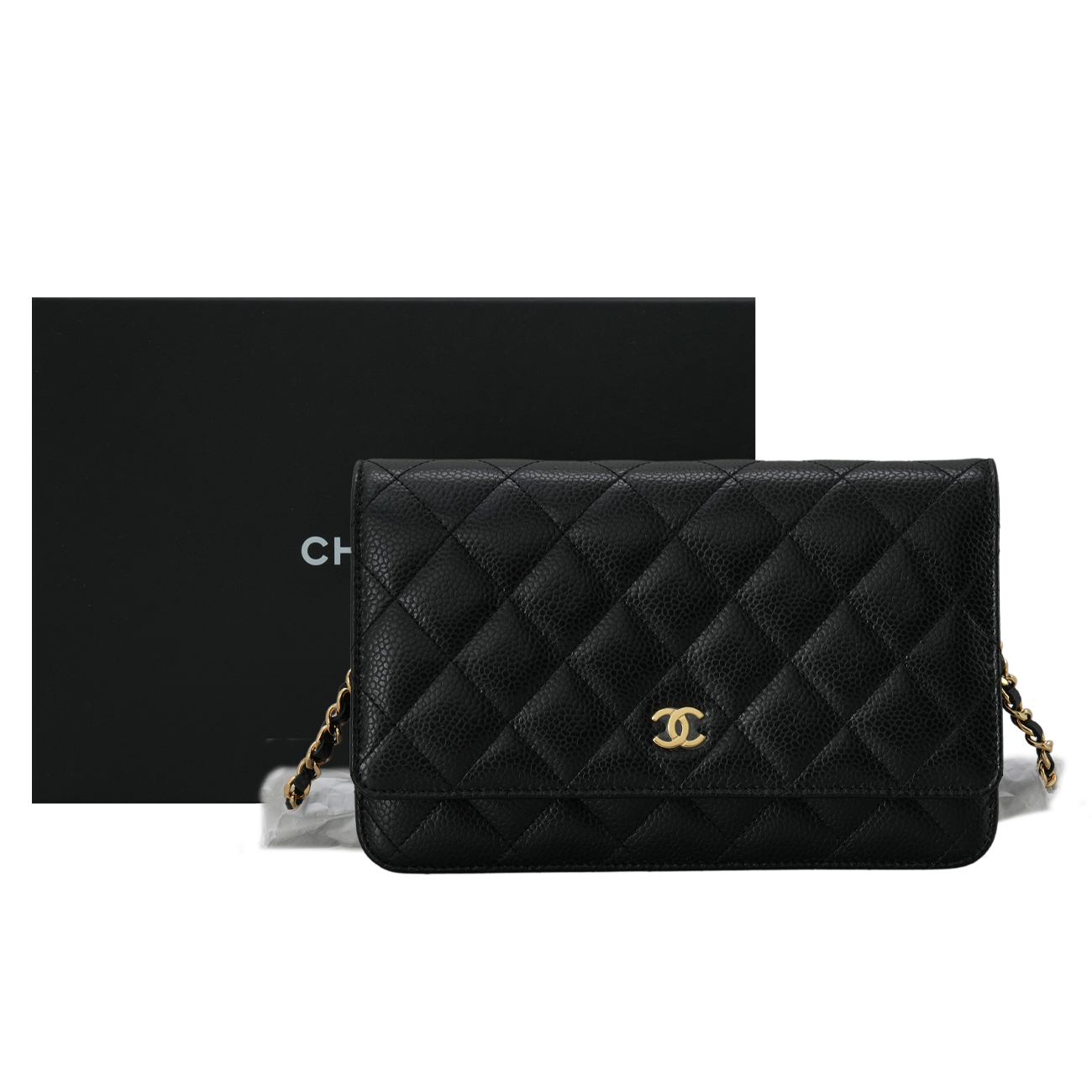 CHANEL(USED)샤넬 클래식 캐비어 WOC 금장