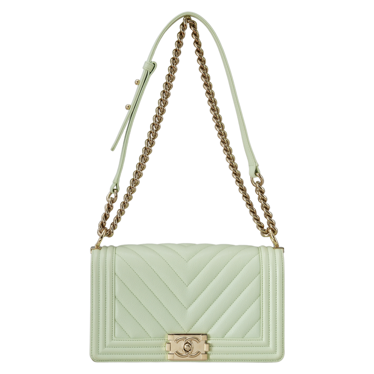 CHANEL(USED)샤넬 A67086 캐비어 쉐브론 보이샤넬 미듐 플랩백