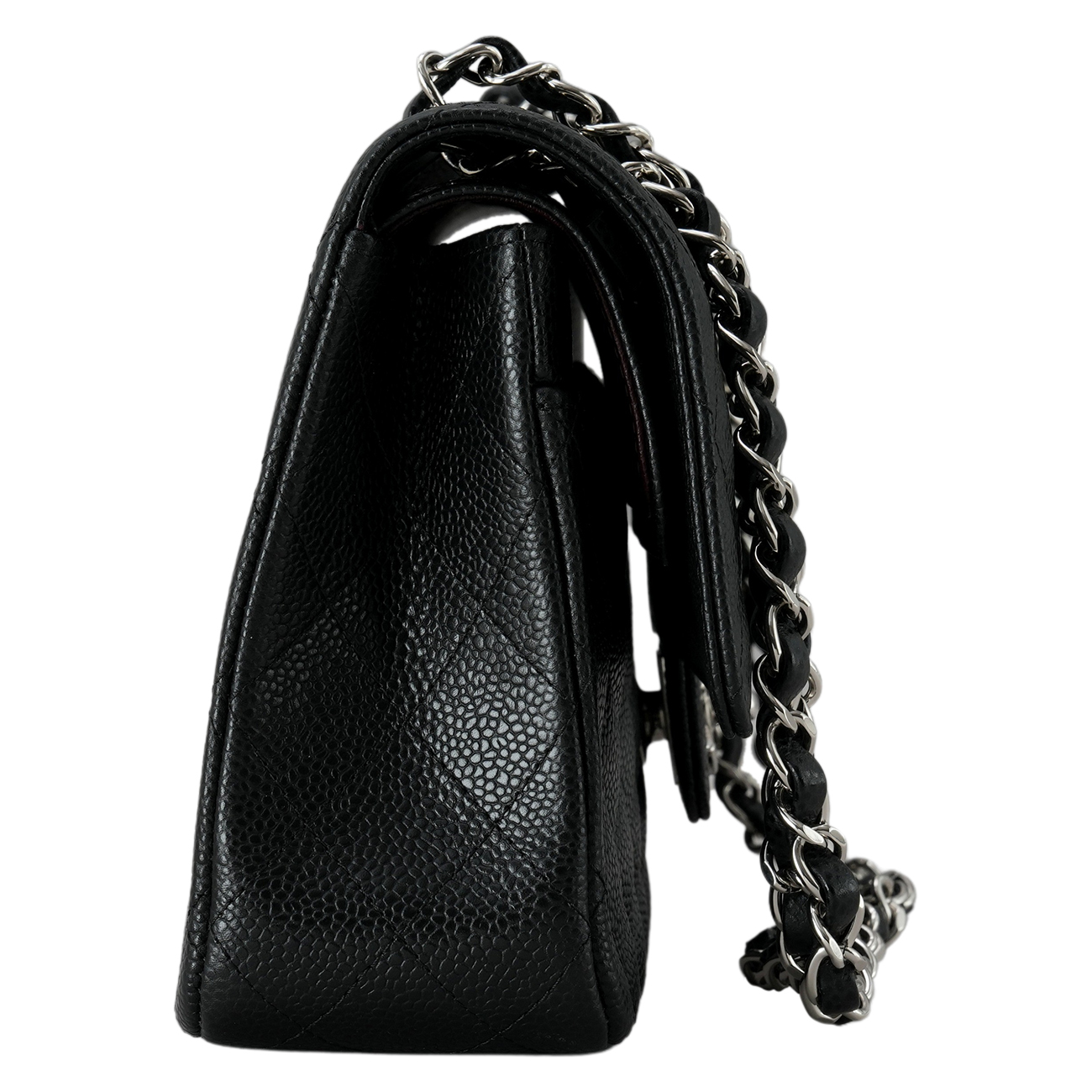 CHANEL(USED)샤넬 클래식 캐비어 미듐 은장