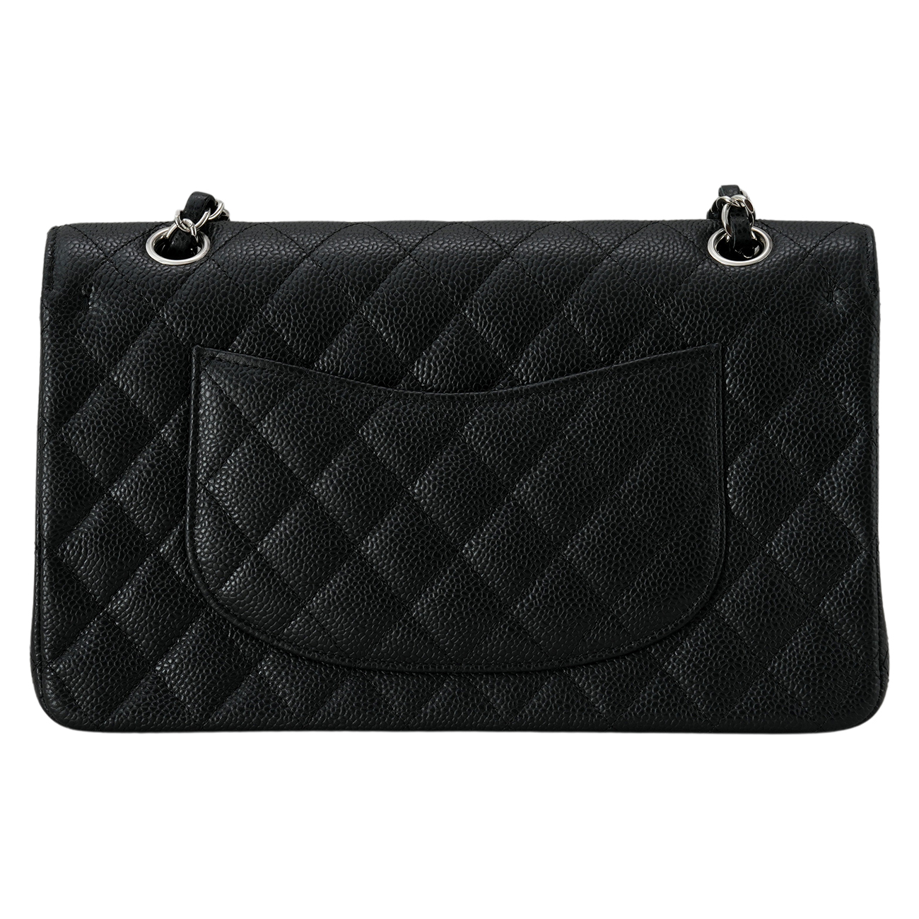 CHANEL(USED)샤넬 클래식 캐비어 미듐 은장