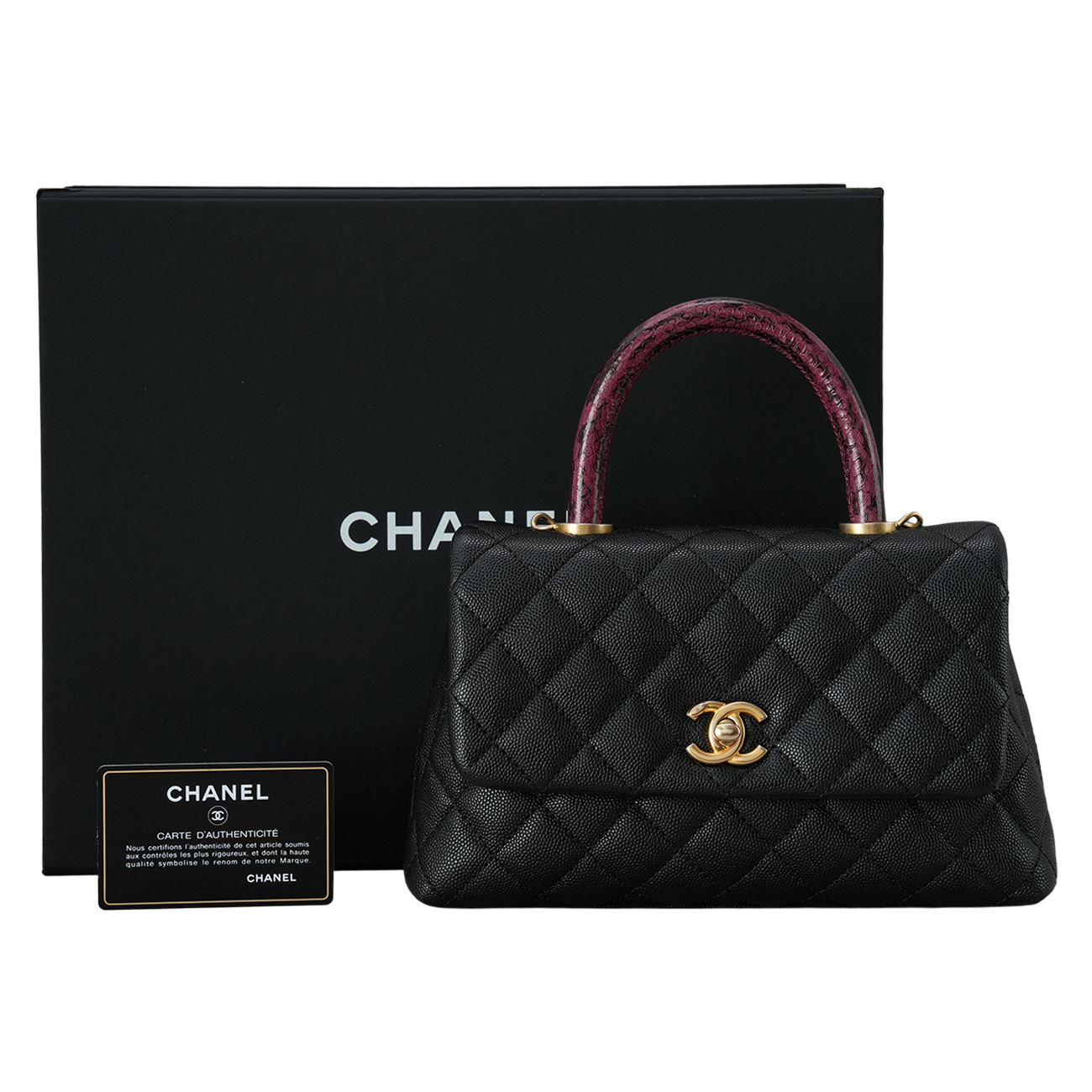 CHANEL(USED)샤넬 코코핸들 스몰 파이톤핸들