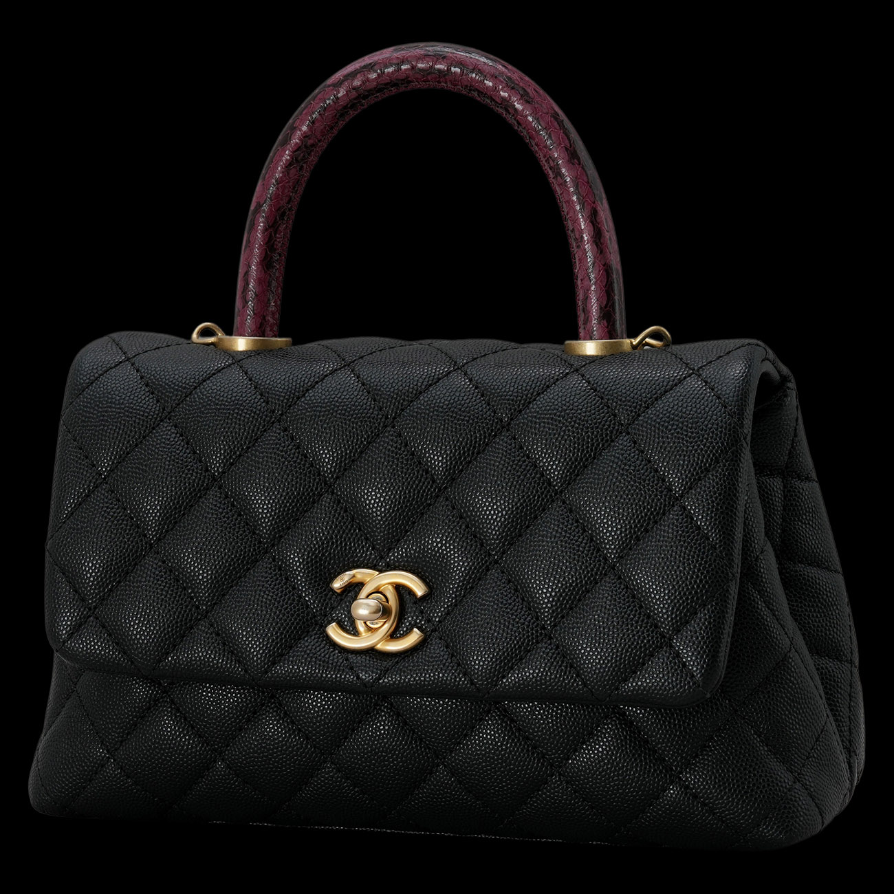 CHANEL(USED)샤넬 코코핸들 스몰 파이톤핸들