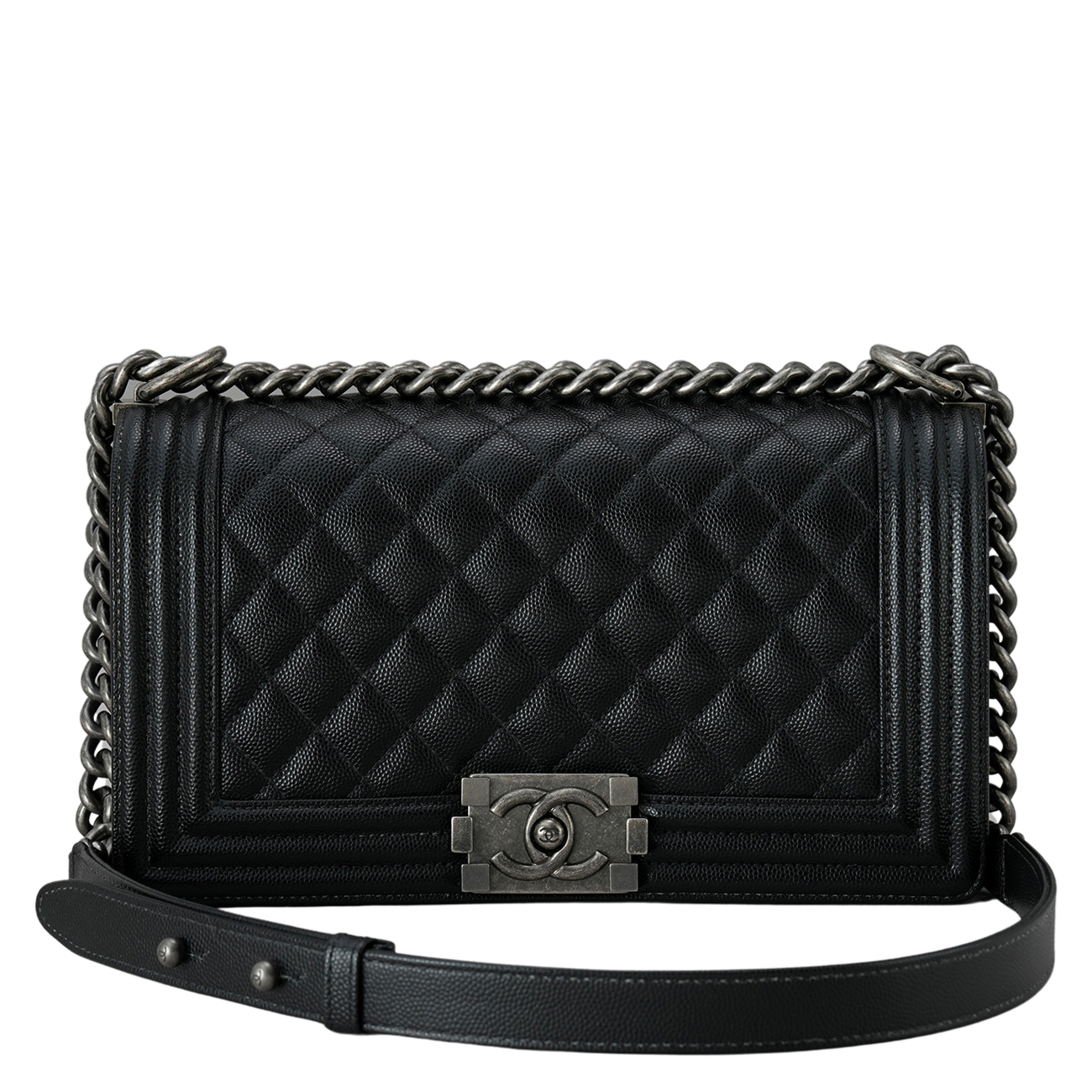 CHANEL(USED)샤넬 보이샤넬 캐비어 미듐 블랙
