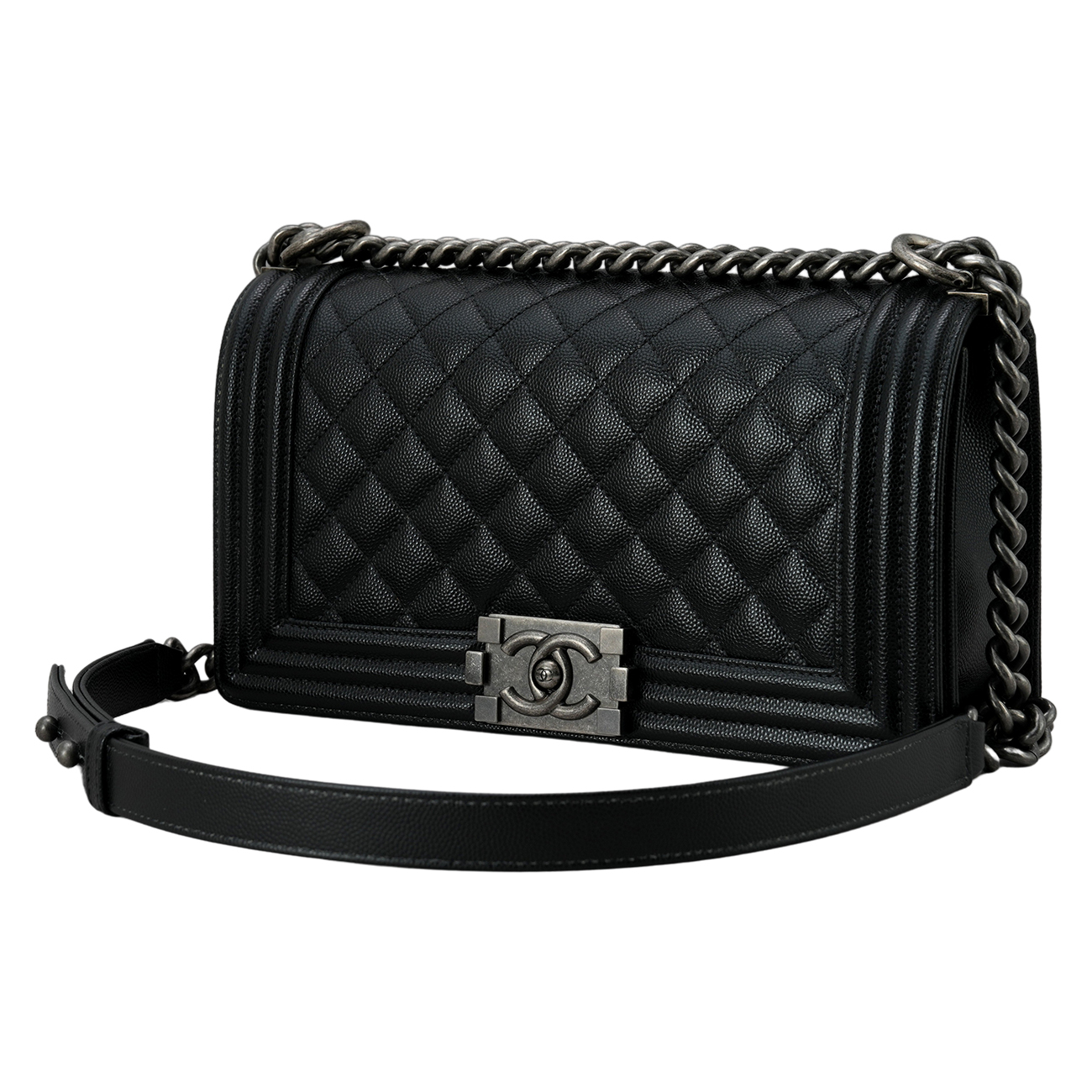 CHANEL(USED)샤넬 보이샤넬 캐비어 미듐 블랙
