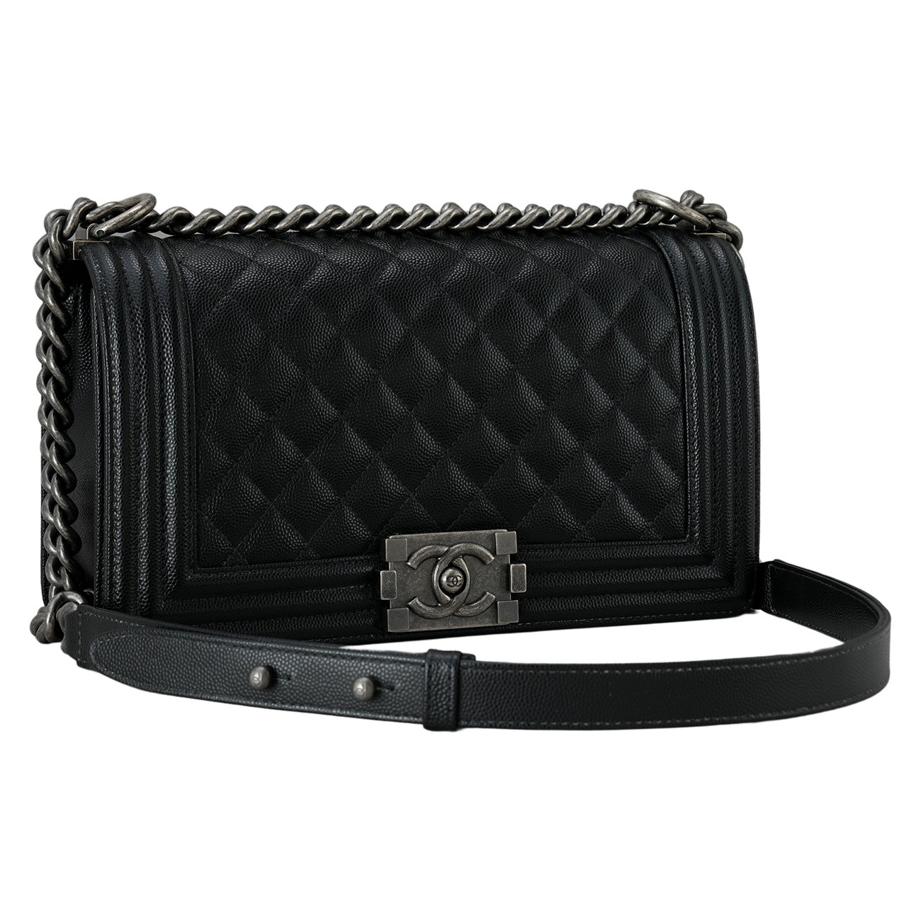 CHANEL(USED)샤넬 보이샤넬 캐비어 미듐 블랙