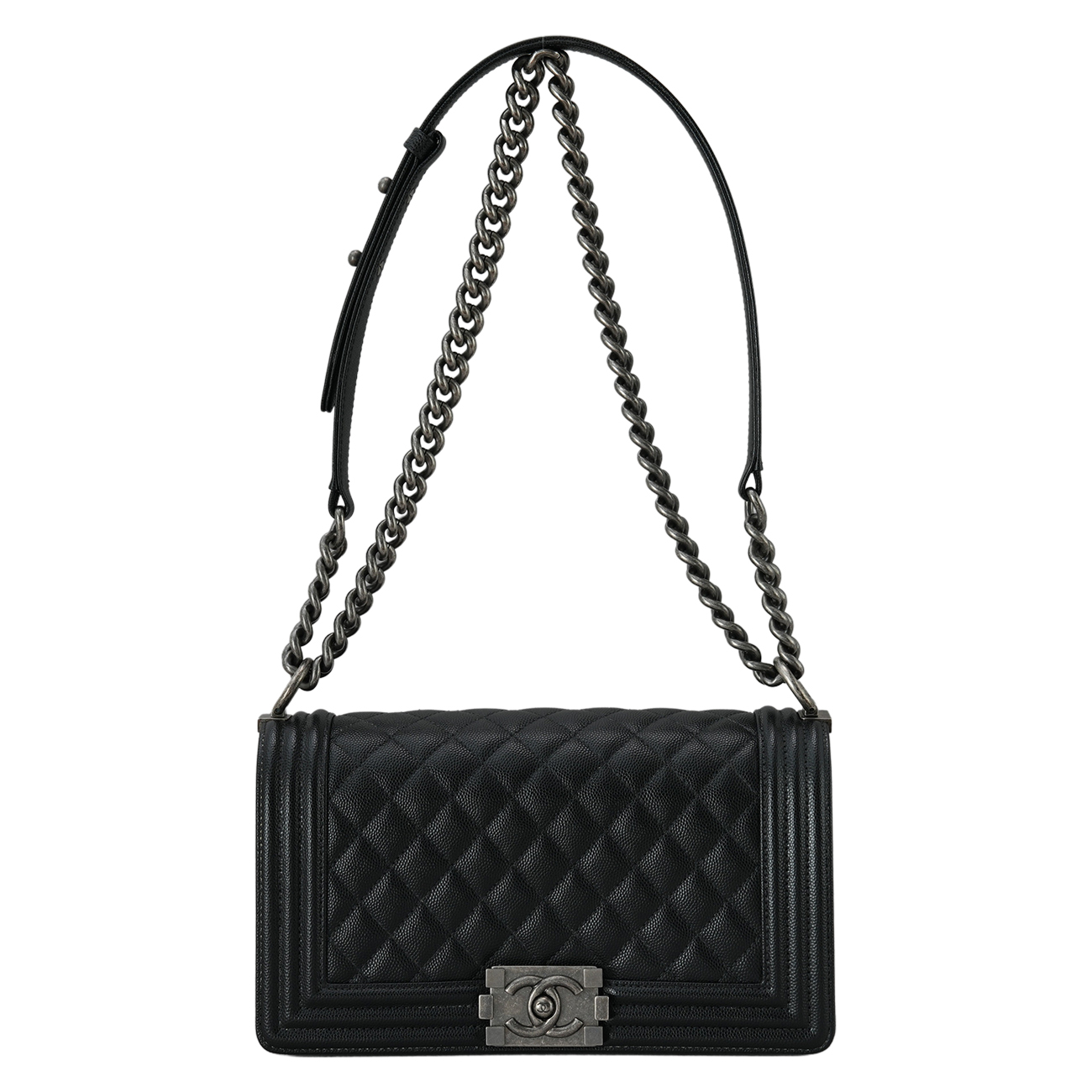 CHANEL(USED)샤넬 보이샤넬 캐비어 미듐 블랙