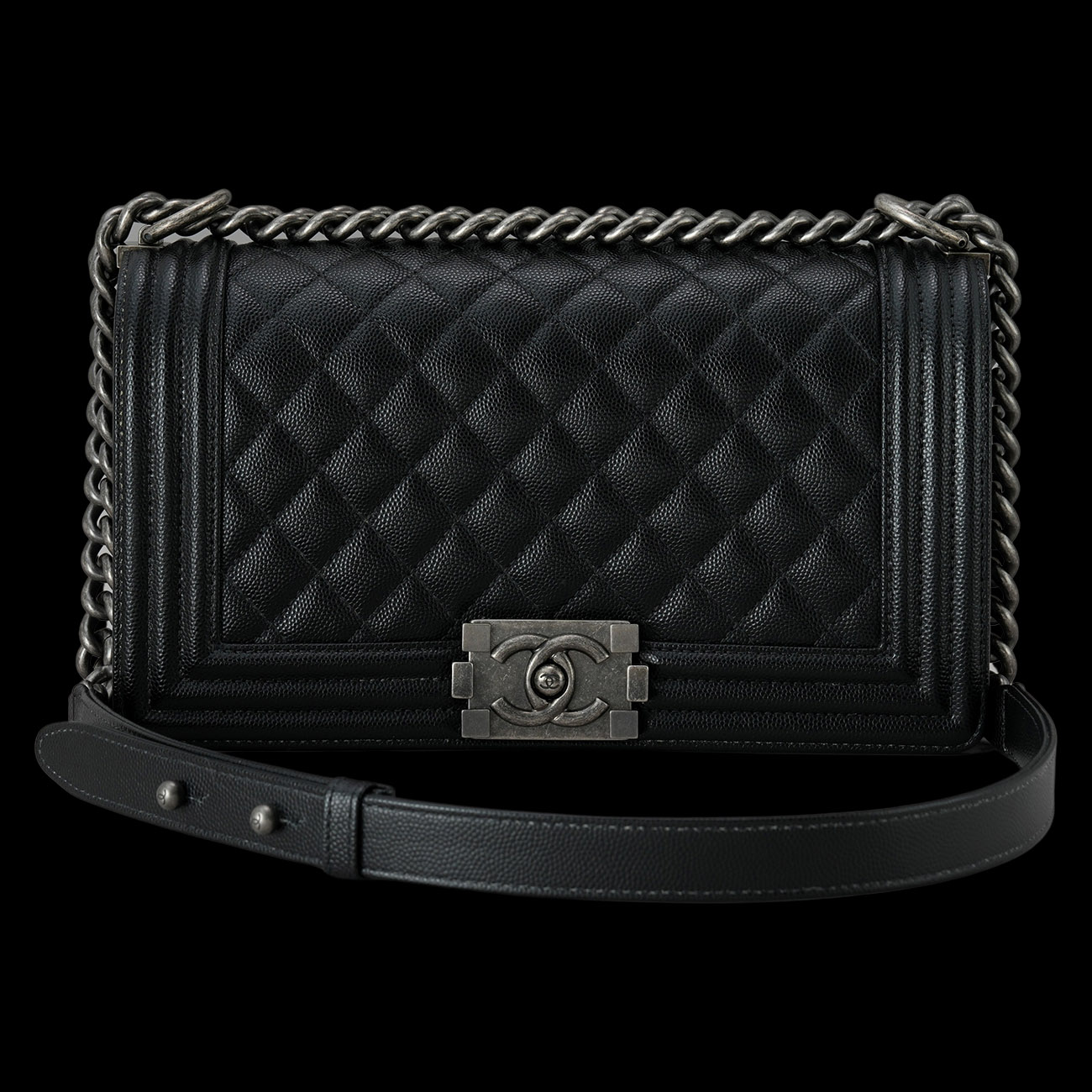 CHANEL(USED)샤넬 보이샤넬 캐비어 미듐 블랙