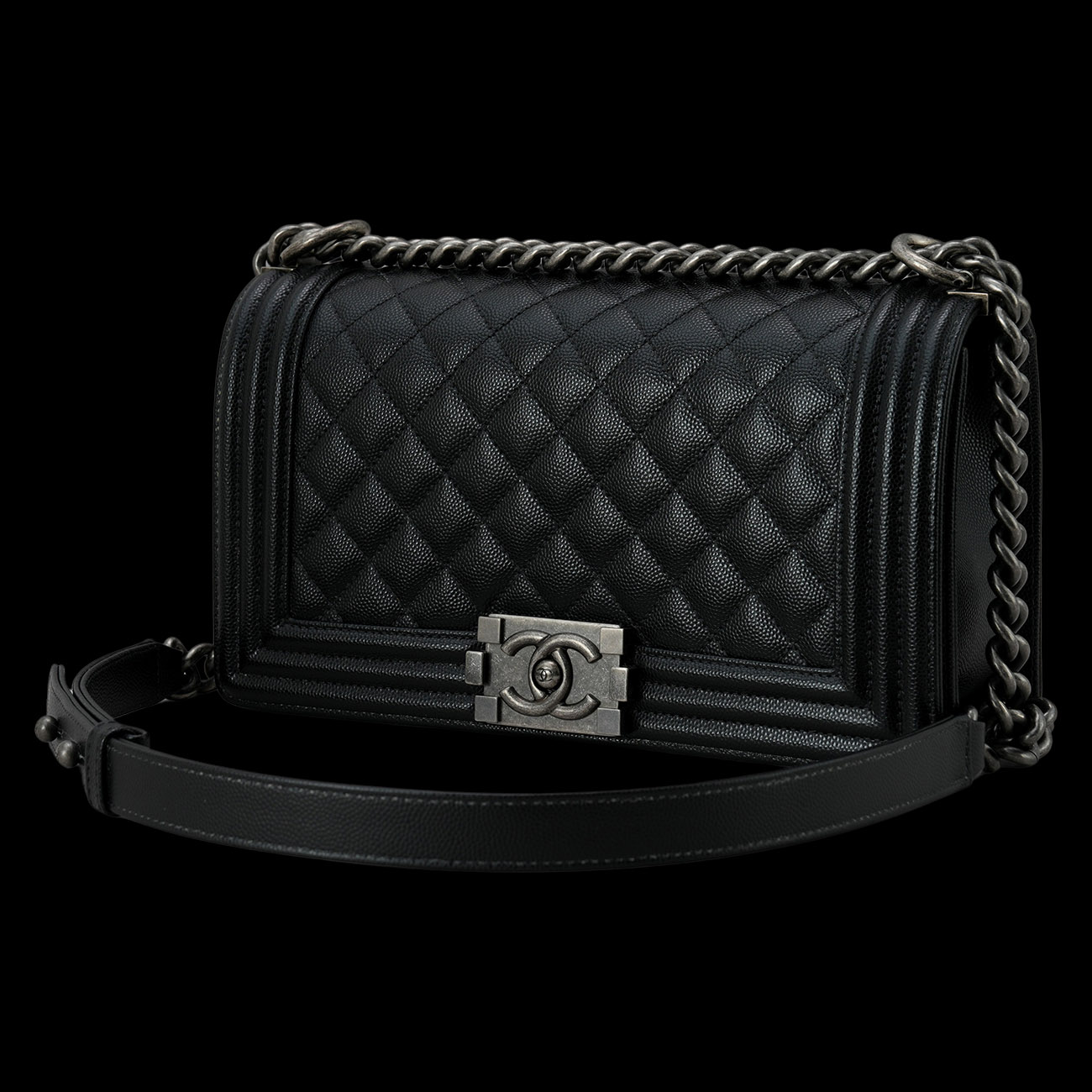 CHANEL(USED)샤넬 보이샤넬 캐비어 미듐 블랙