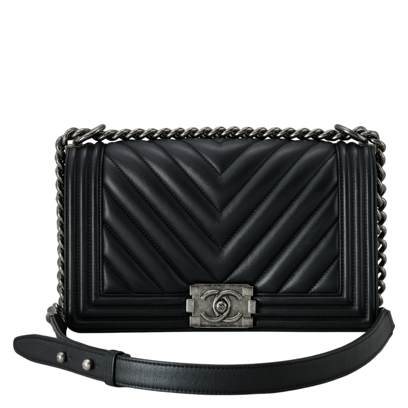 CHANEL(USED)샤넬 보이샤넬 쉐브론 미듐 플랩백