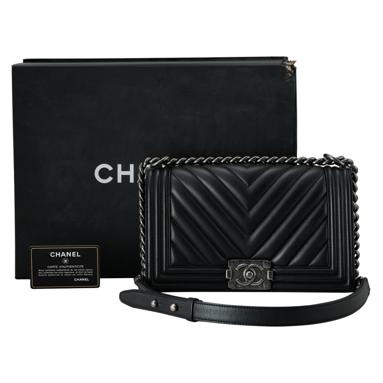 CHANEL(USED)샤넬 보이샤넬 쉐브론 미듐 플랩백