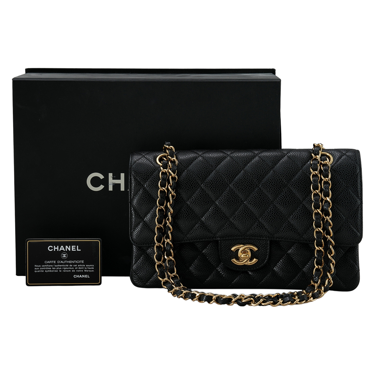CHANEL(USED)샤넬 클래식 캐비어 미듐 플랩백