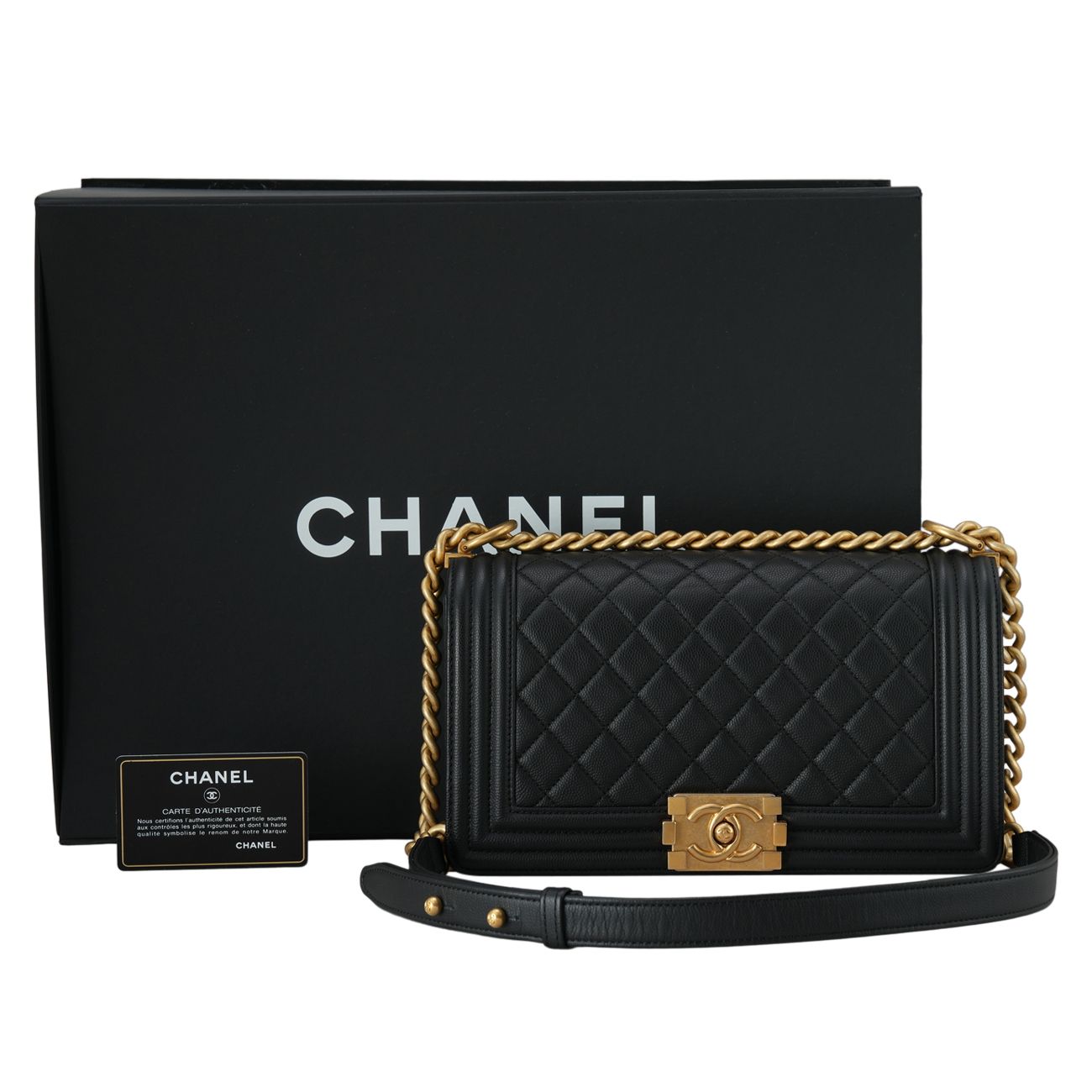 CHANEL(USED)샤넬 캐비어 보이샤넬 미듐 플랩백