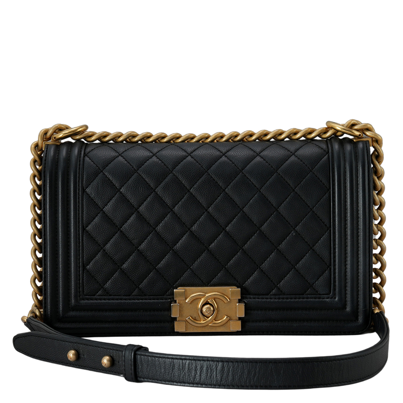 CHANEL(USED)샤넬 캐비어 보이백 미듐 플랩백