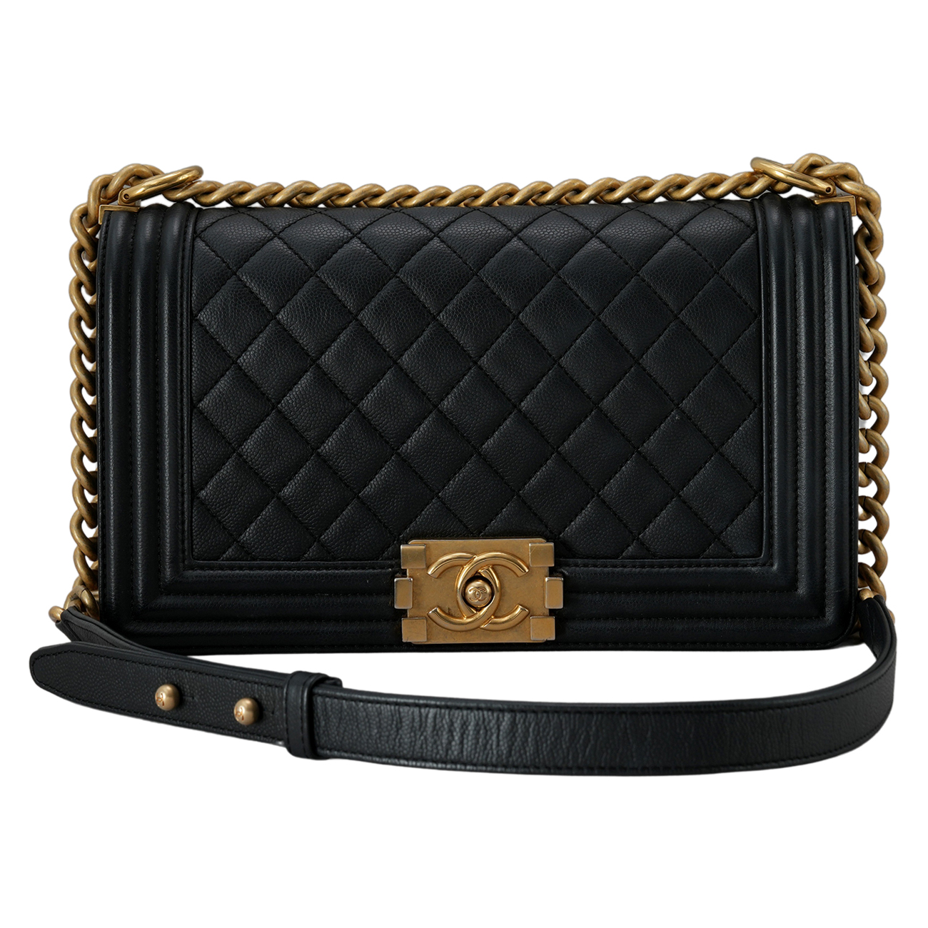 CHANEL(USED)샤넬 캐비어 보이백 미듐 플랩백
