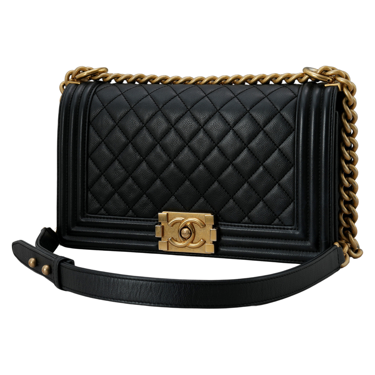 CHANEL(USED)샤넬 캐비어 보이백 미듐 플랩백