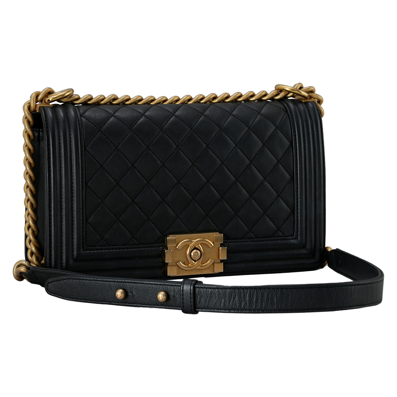 CHANEL(USED)샤넬 캐비어 보이백 미듐 플랩백