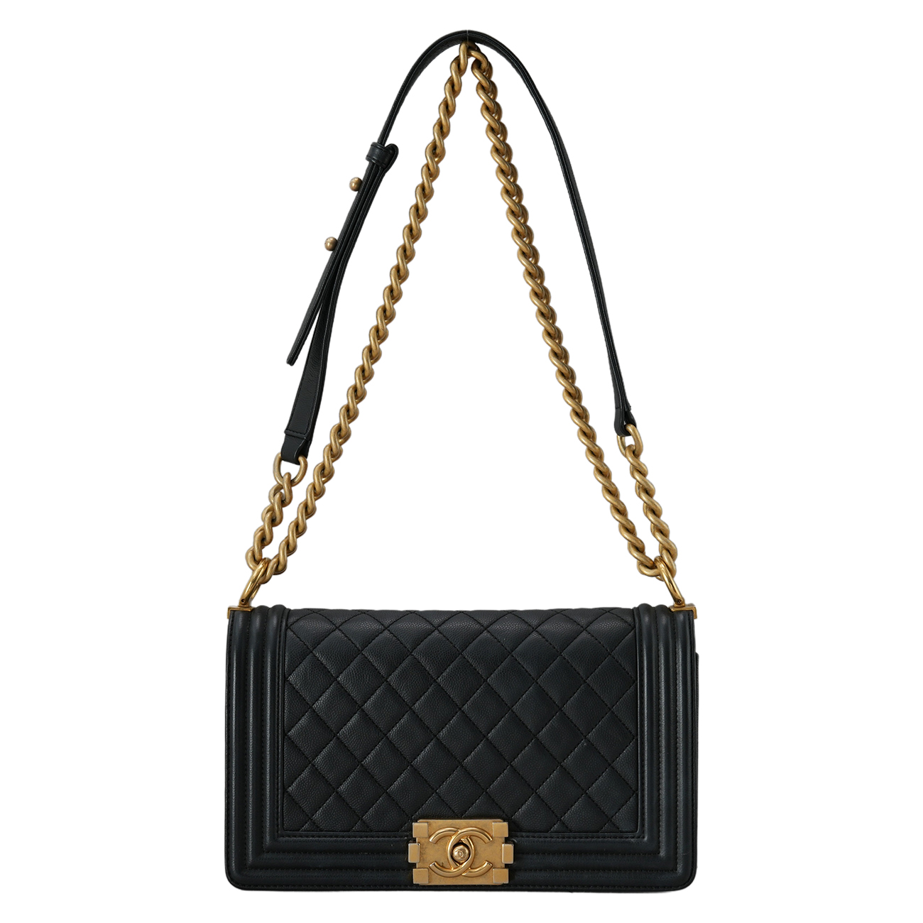 CHANEL(USED)샤넬 캐비어 보이백 미듐 플랩백
