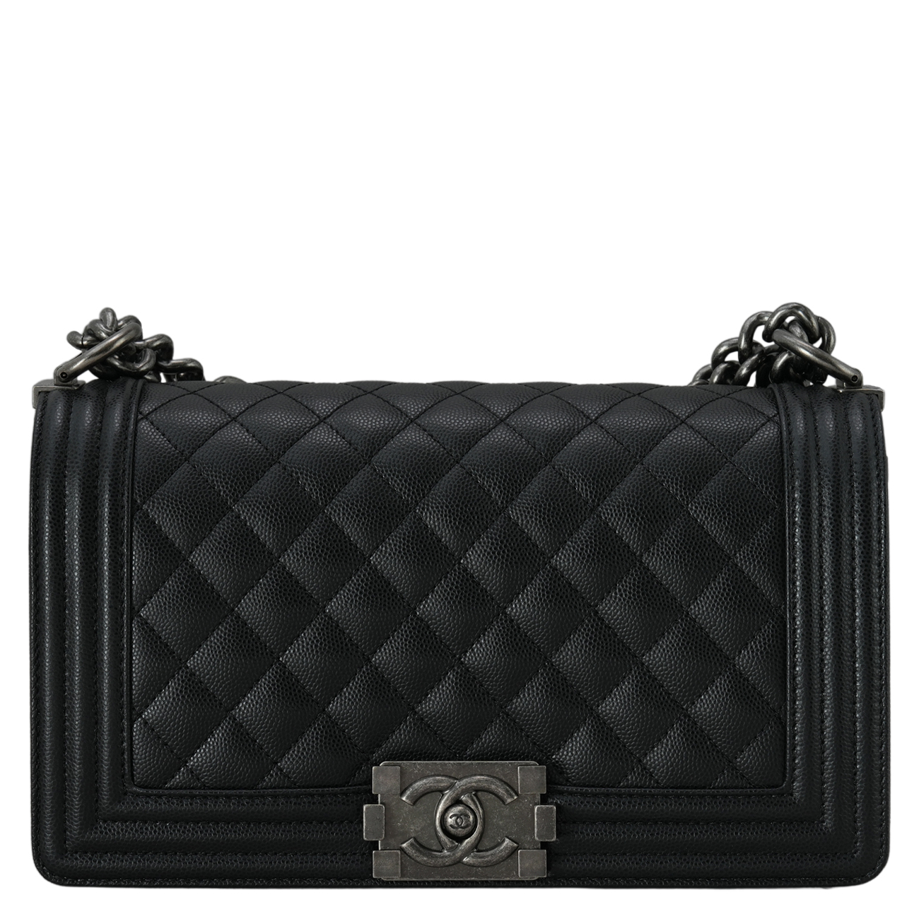 CHANEL(USED)샤넬 A67086 캐비어 보이샤넬 미듐 플랩백