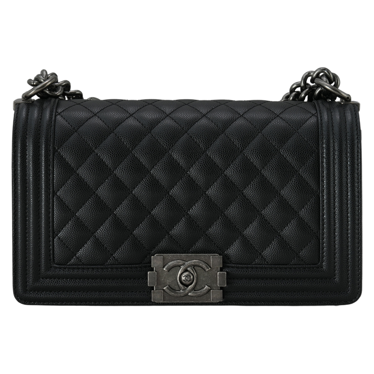 CHANEL(USED)샤넬 A67086 캐비어 보이샤넬 미듐 플랩백