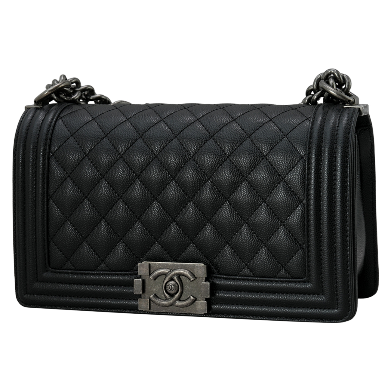 CHANEL(USED)샤넬 A67086 캐비어 보이샤넬 미듐 플랩백