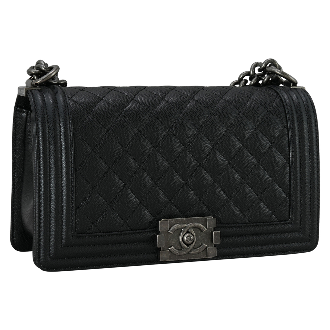 CHANEL(USED)샤넬 A67086 캐비어 보이샤넬 미듐 플랩백