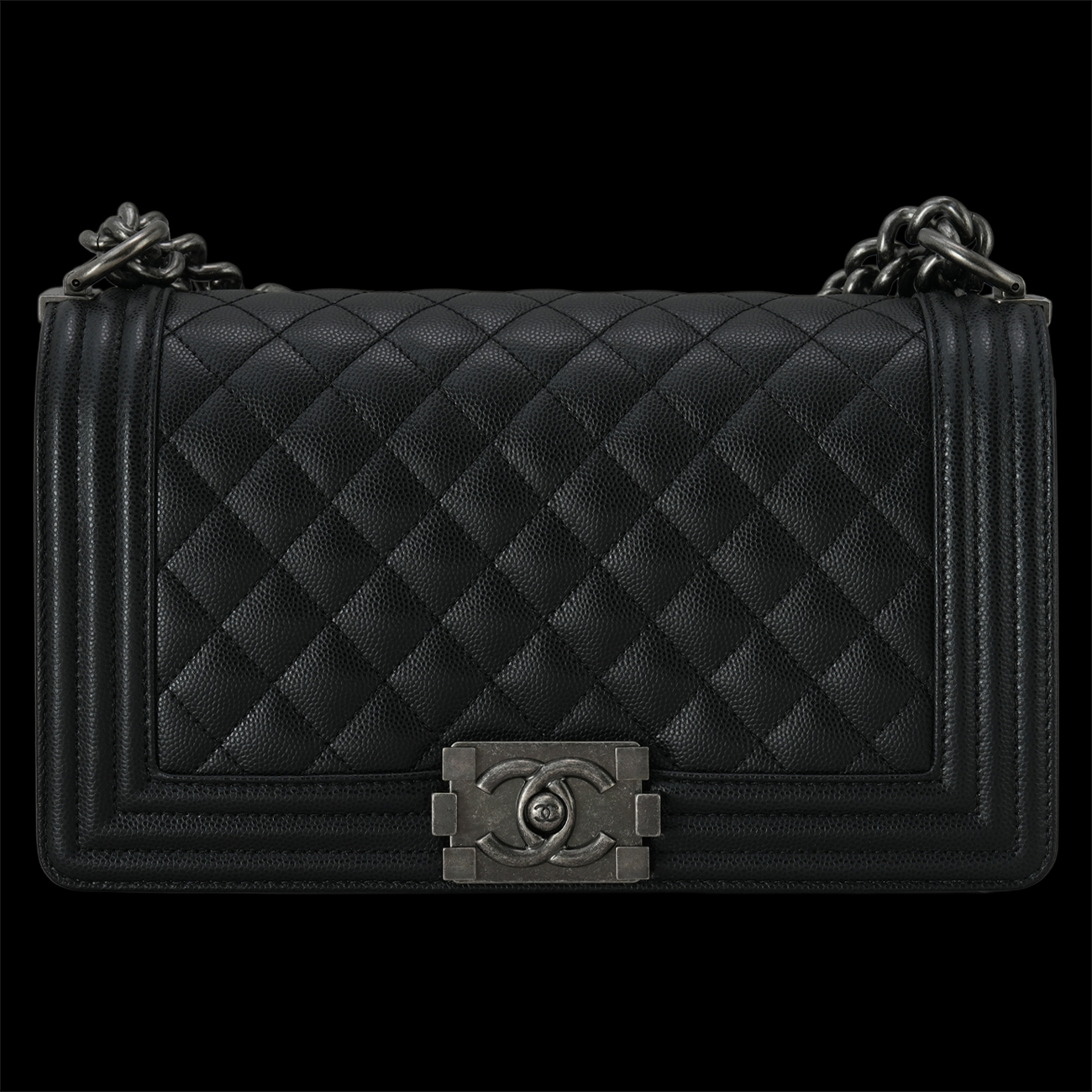 CHANEL(USED)샤넬 A67086 캐비어 보이샤넬 미듐 플랩백