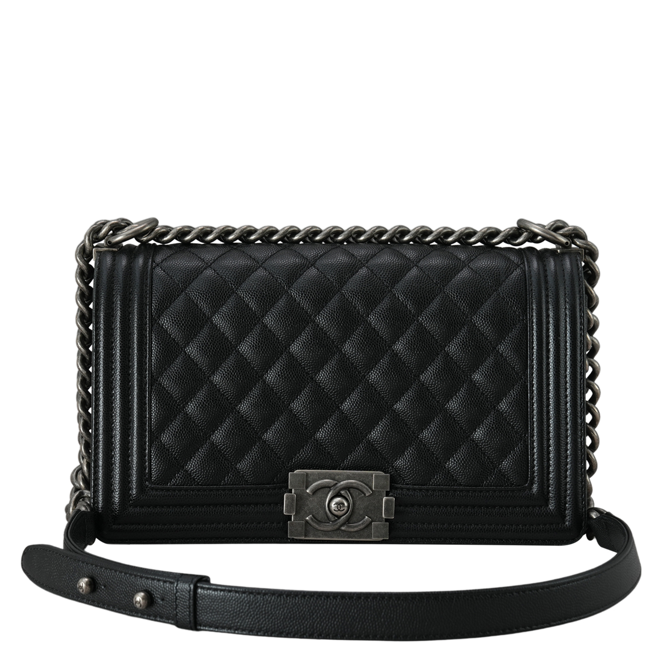CHANEL(USED)샤넬 캐비어 보이샤넬 미듐 플랩백