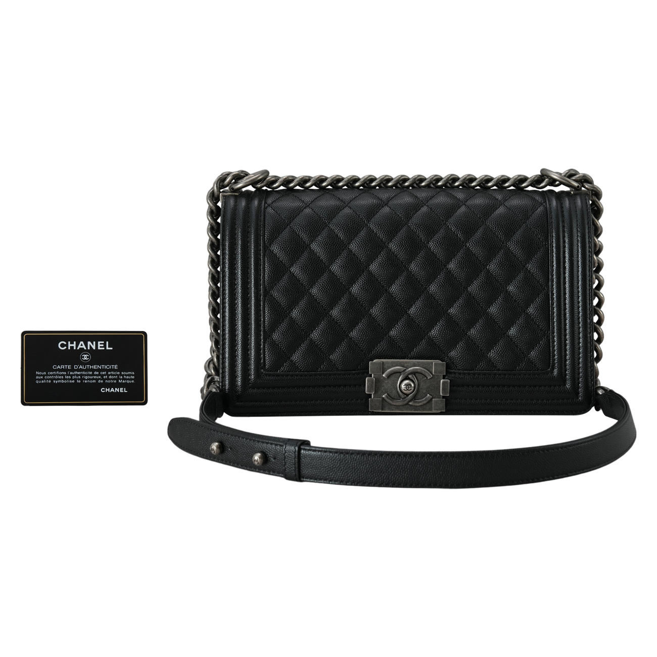 CHANEL(USED)샤넬 캐비어 보이샤넬 미듐 플랩백