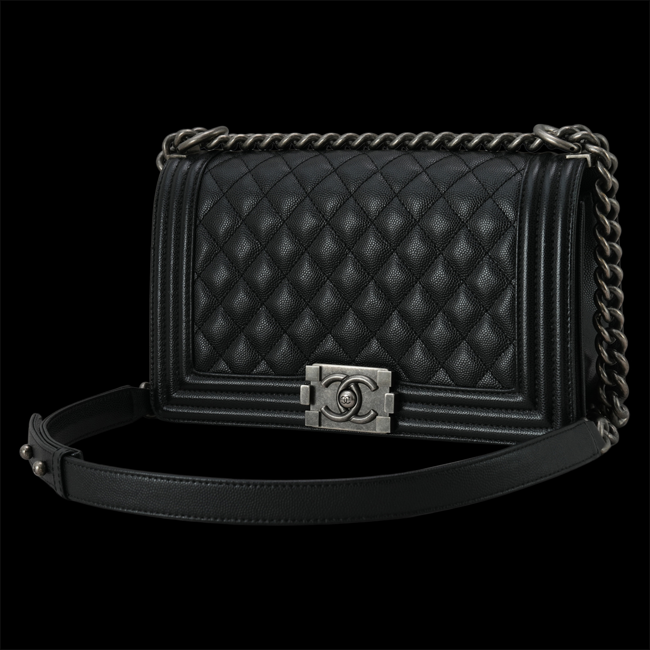 CHANEL(USED)샤넬 캐비어 보이샤넬 미듐 플랩백