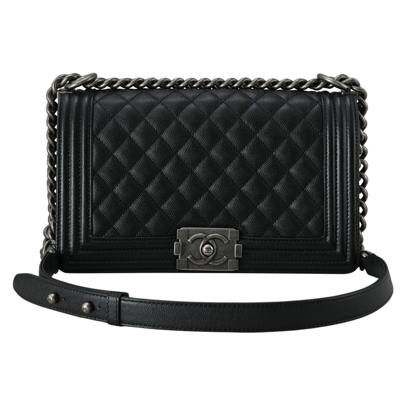 CHANEL(USED)샤넬 캐비어 보이샤넬 미듐 플랩백