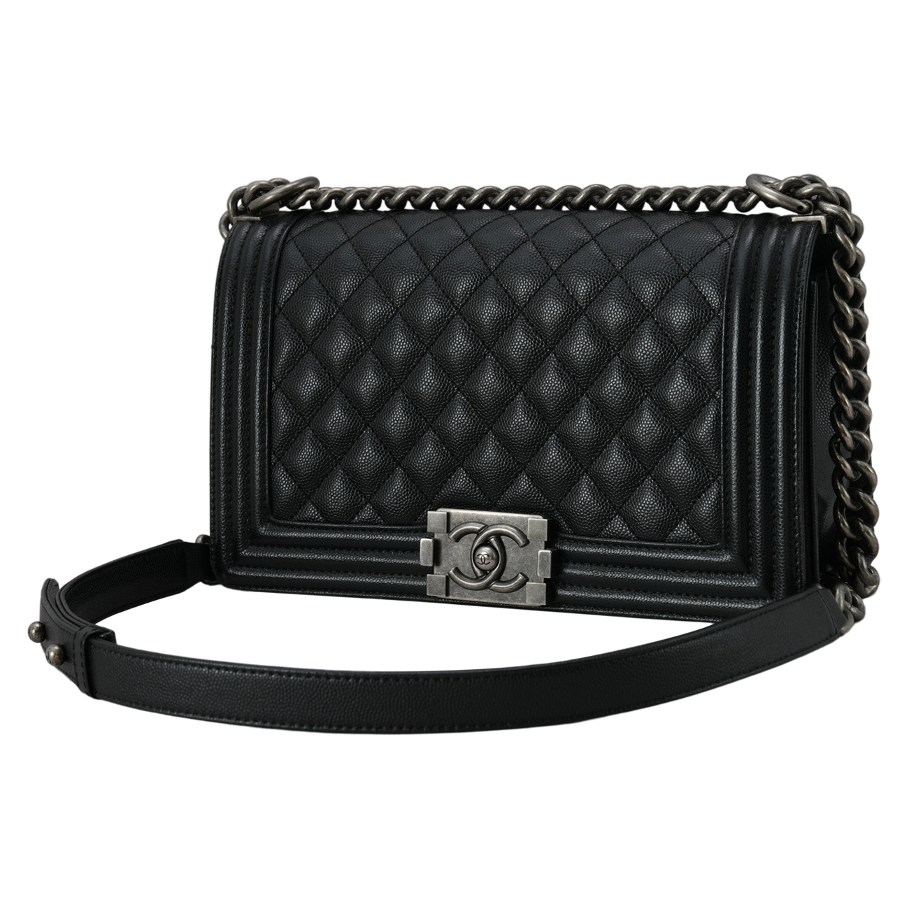 CHANEL(USED)샤넬 캐비어 보이샤넬 미듐 플랩백